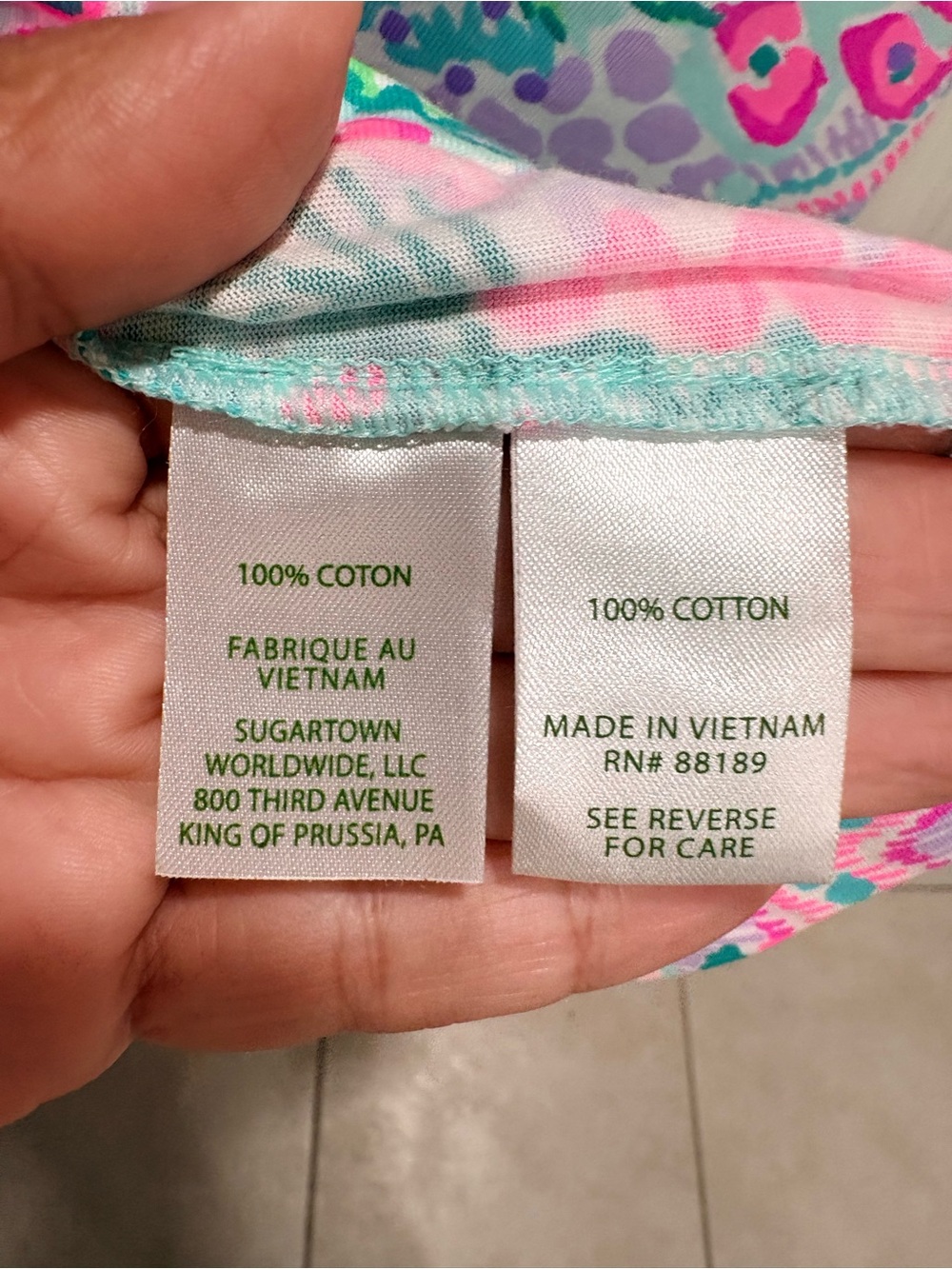 Lilly Pulitzer Pink, Green & Purple Tropical Print dress size L EUC!!! - Picture 5 of 5